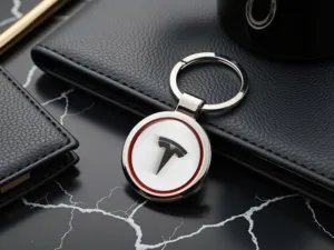 Tesla Porte-clés Finition Métallisée Élégante